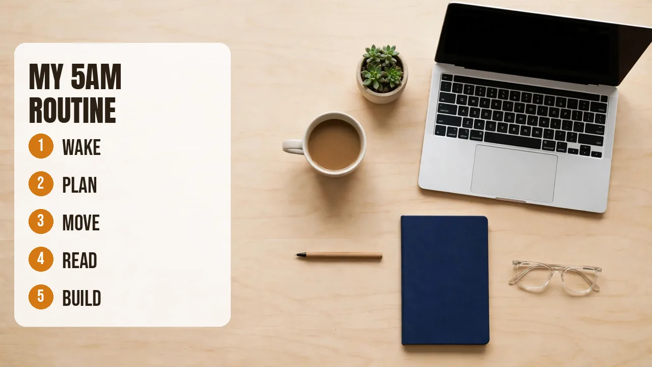 My 5AM Routine — Click Assets cover design