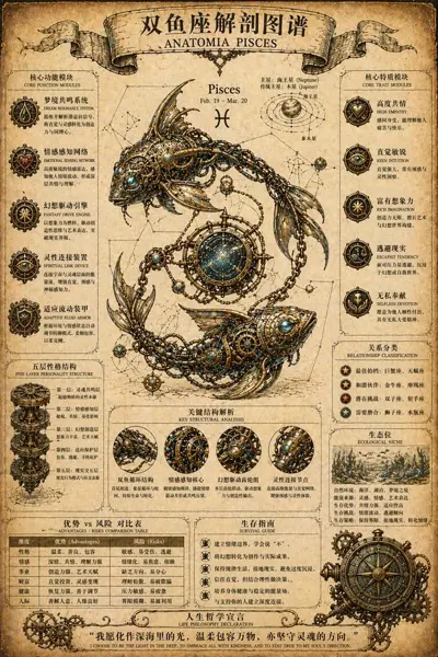 Steampunk Sagittarius Anatomy Chart sample image