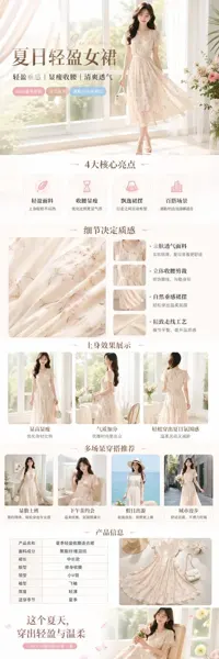 Fresh Summer Women's Dress E-Commerce Showcase sample image