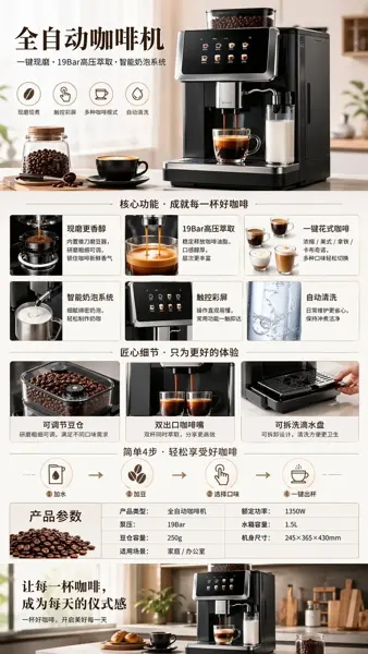 Automatic Coffee Machine Product Showcase sample image