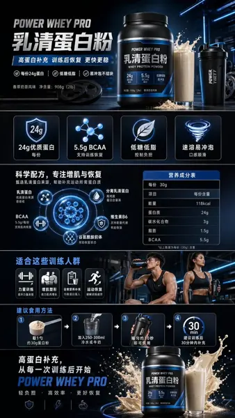 Fitness Protein Powder E-Commerce Details Page sample image