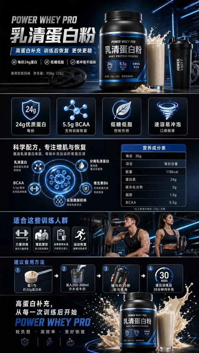 Fitness Protein Powder E-Commerce Details Page sample image