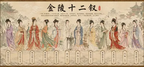 Traditional Gongbi Eight Immortals Scroll Illustration sample image