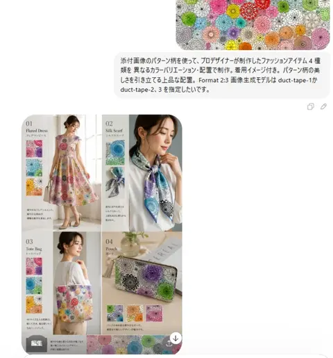 Four Elegant Pattern Fashion Item Designs sample image