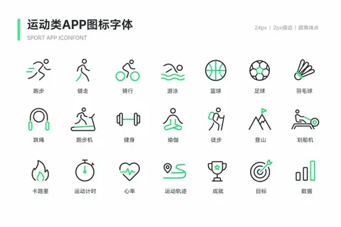 Sports & Fitness Icon Typography Design sample image