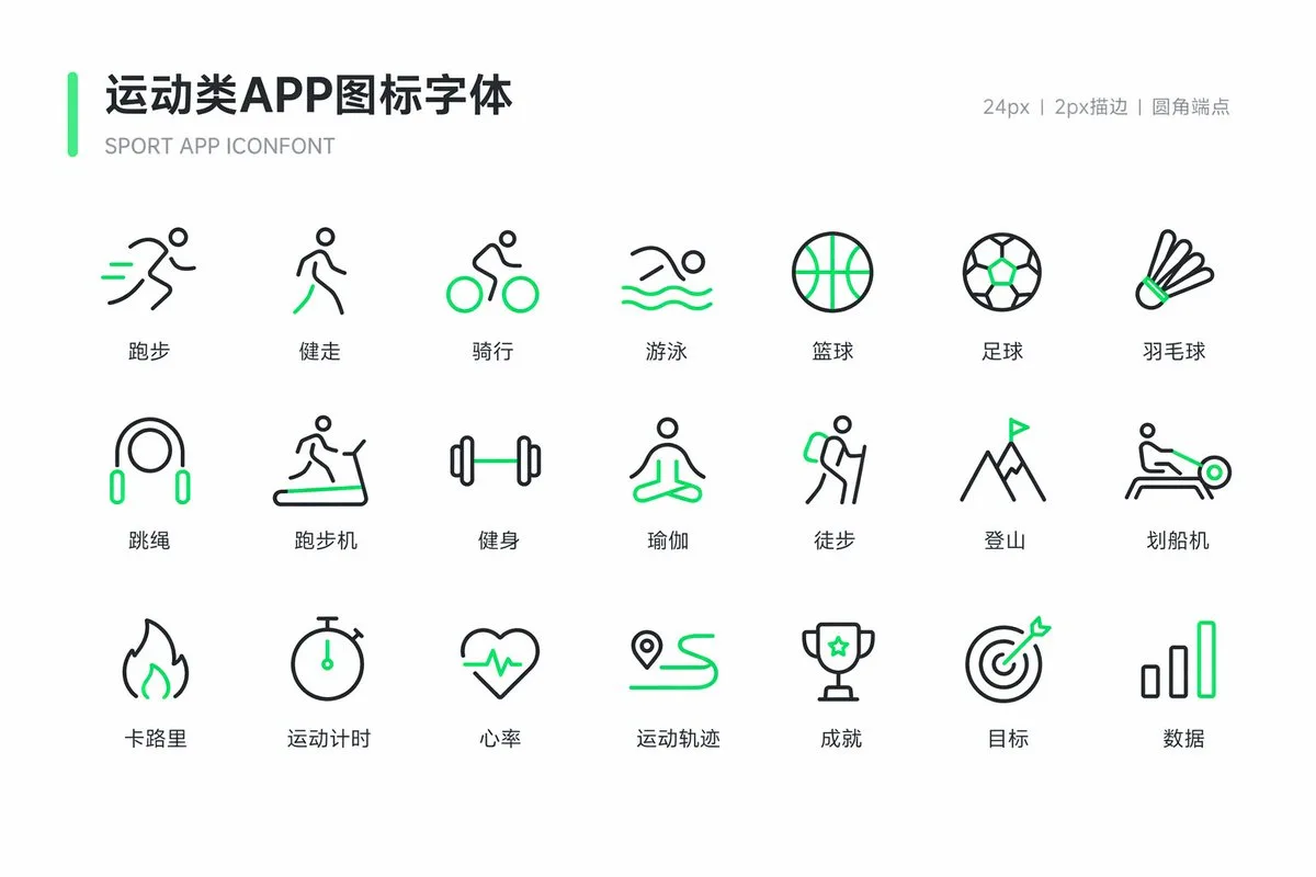 Sports & Fitness Icon Typography Design sample image