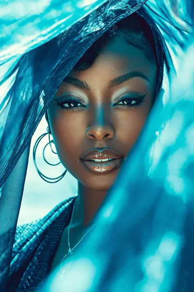 Luxurious Glamour Black Woman Beach Photography sample image