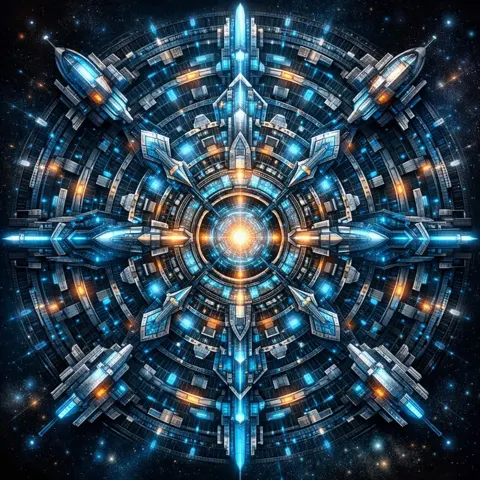 Cyberpunk Sci-Fi Mandala sample image