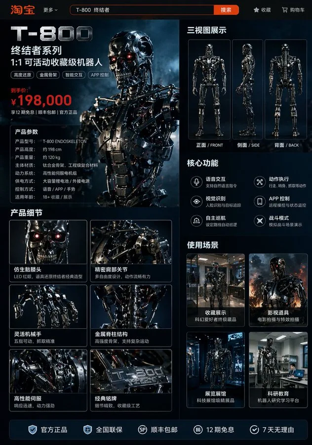Terminator Robot Taobao Product Detail Page sample image