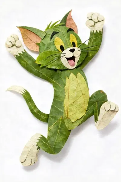 Creative Leaf Collage Character Portrait sample image
