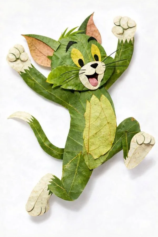 Creative Leaf Collage Character Portrait sample image