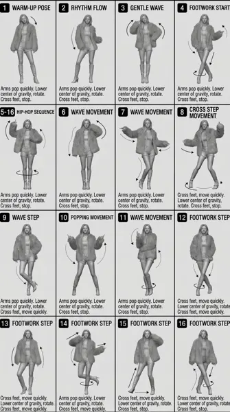 4×4 Motion Breakdown Reference Sheet sample image