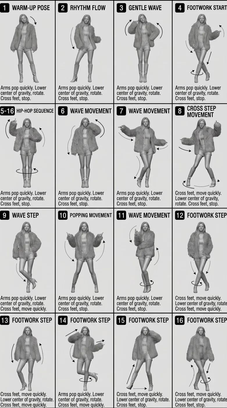 4×4 Motion Breakdown Reference Sheet sample image