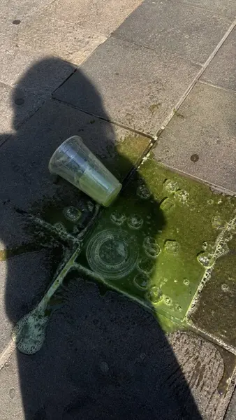 Spilled Matcha Street Phone Photo sample image