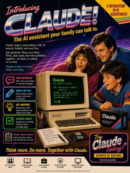 1980s Claude Vintage Magazine Ad sample image