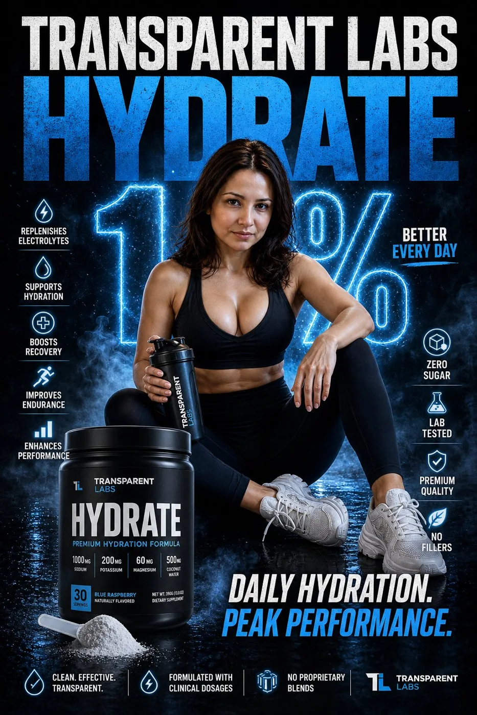 Transparent Labs Hydrate Fitness Supplement Campaign sample image