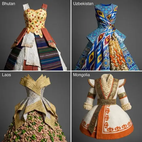 Four-Nation Cultural Anchor Fashion Design Grid sample image