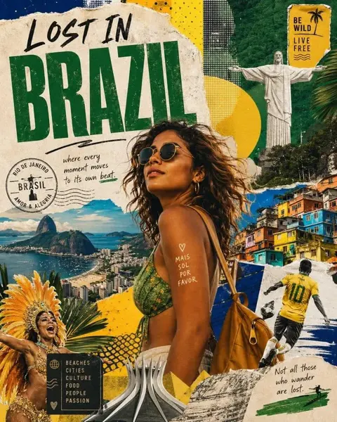 Lost in Country Travel Poster Collage sample image