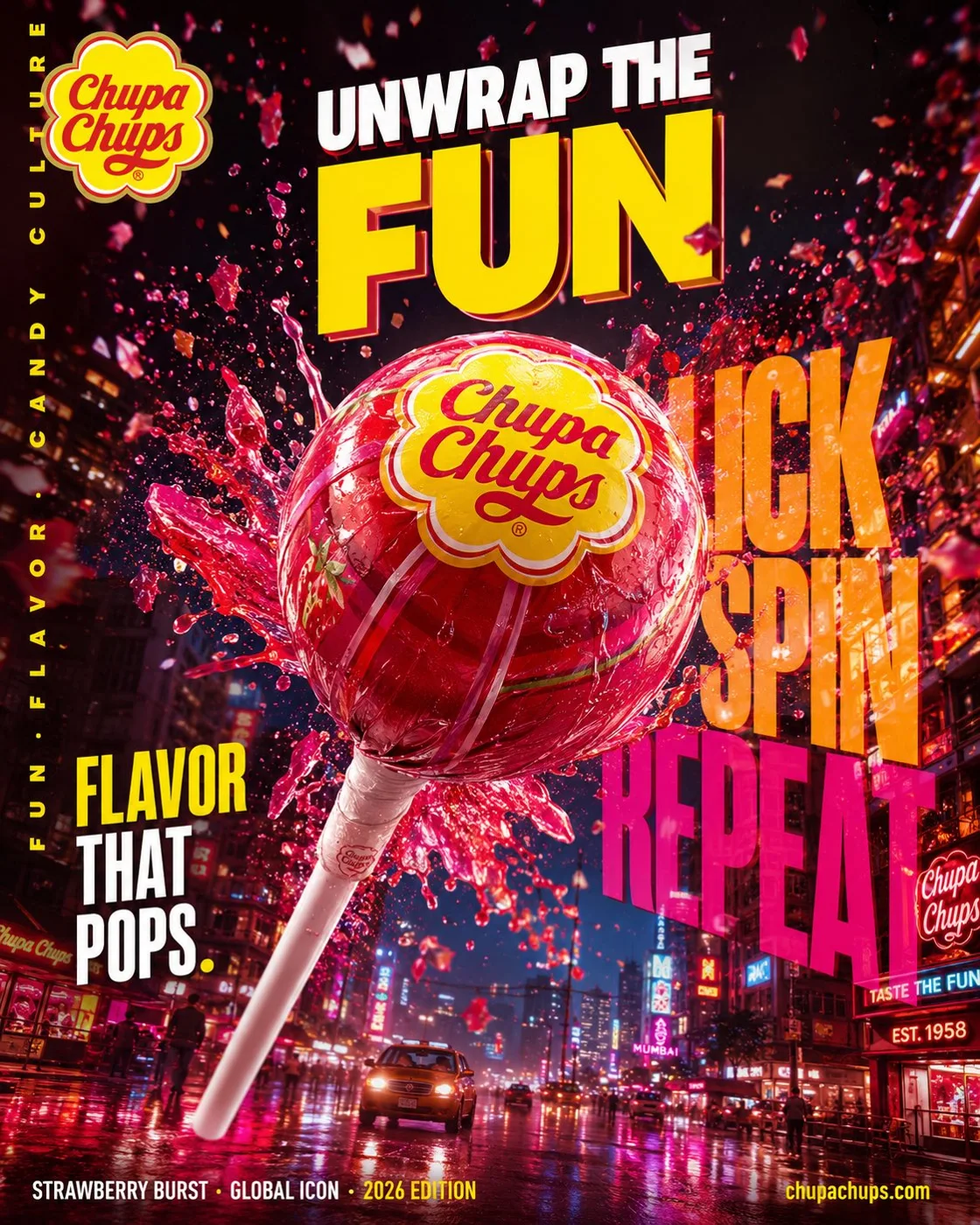 FMCG Lollipop Neon Ad sample image