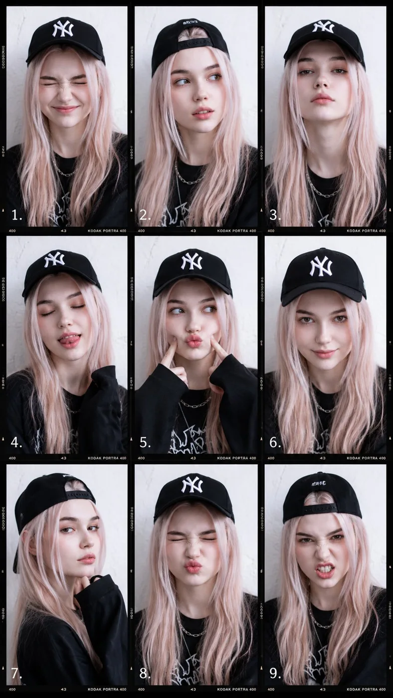 9-frame Fashion Portrait Collage sample image