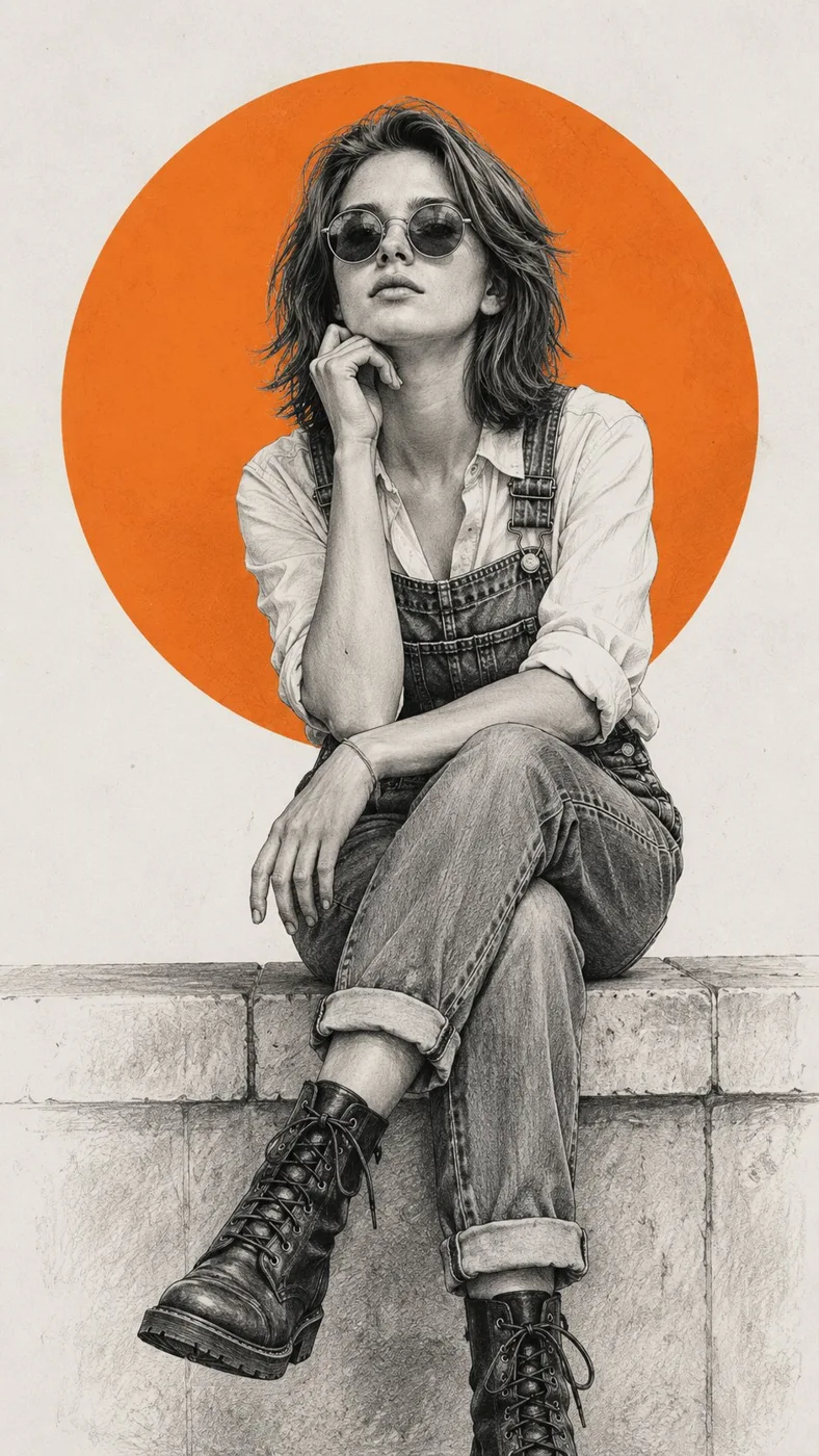 Pencil Sketch Fashion Editorial Illustration sample image