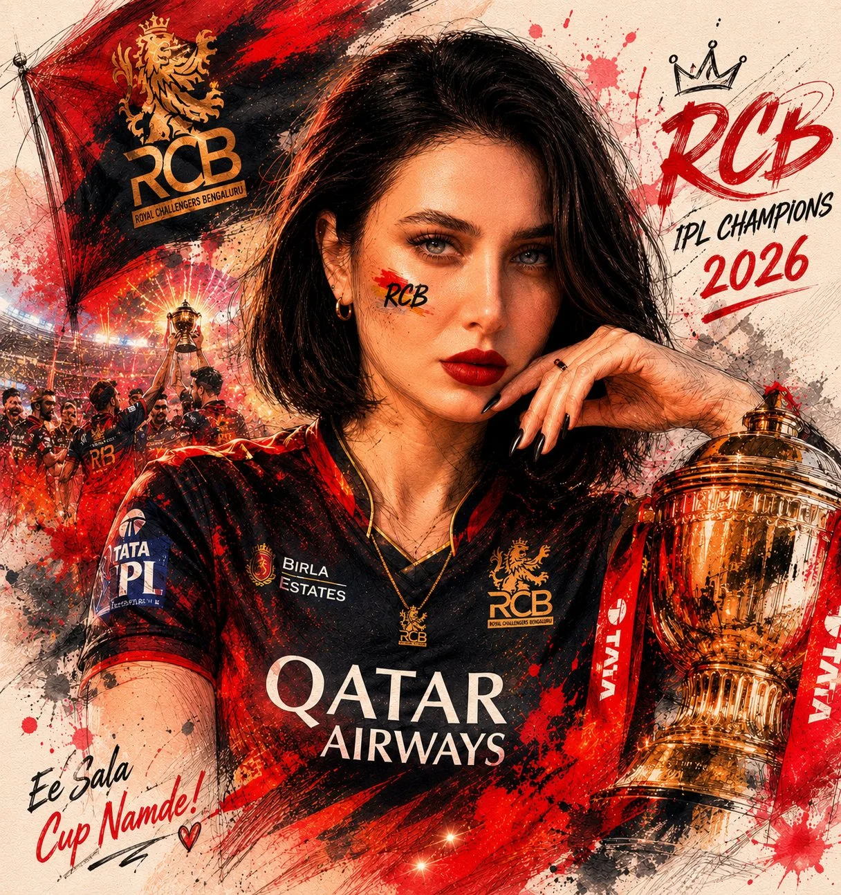 RCB Champions Mixed Media Poster sample image