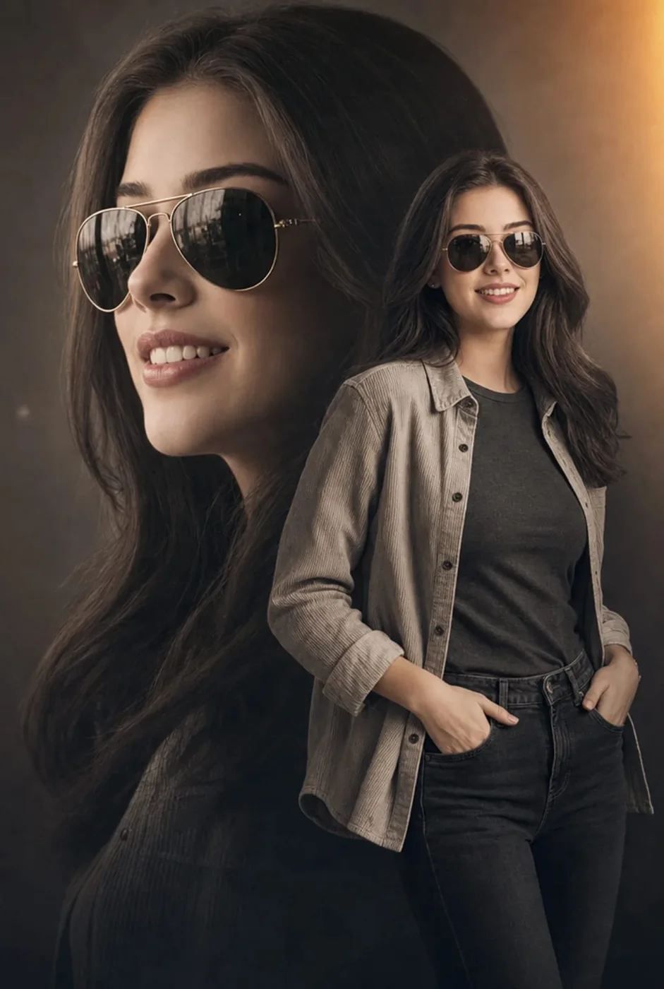 Double Exposure Fashion Portrait sample image