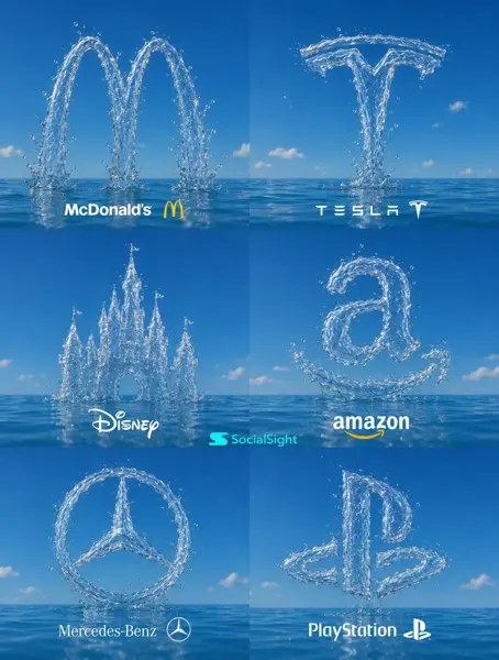 Water Carving Brand Logo Six-Grid sample image