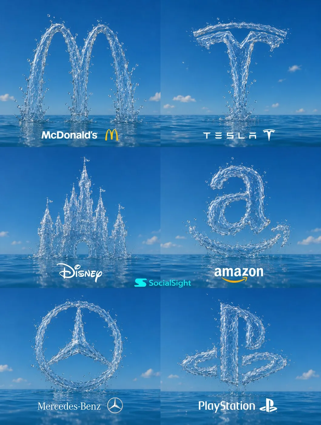 Water Carving Brand Logo Six-Grid sample image