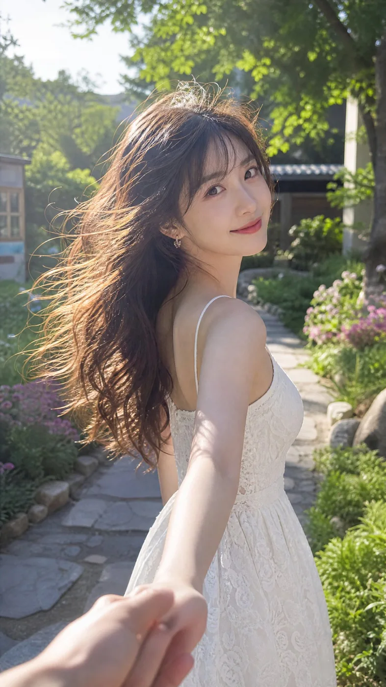 Summer Hand-Holding Cinematic Glance Portrait sample image