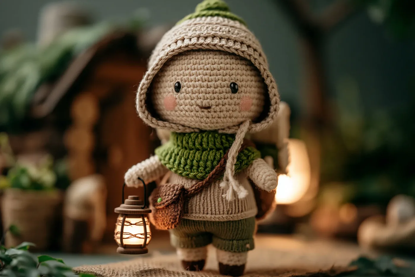 Warm-Toned Crocheted Character Plush sample image