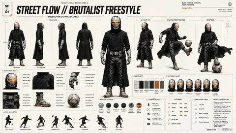 Brutalist Freestyle Character Design Sheet sample image