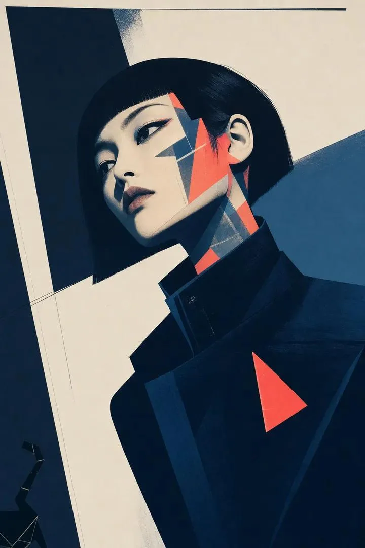 Hard-Edge Modern Art Portrait sample image