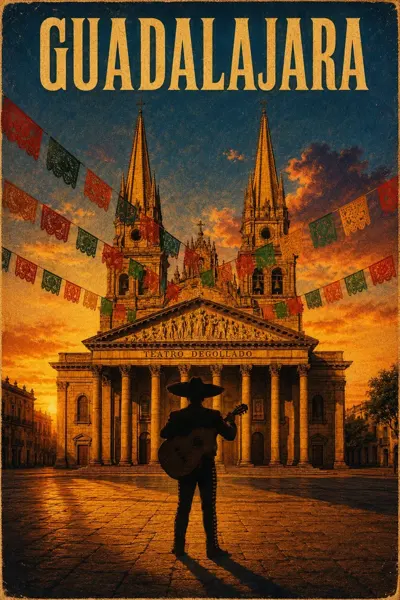 Guadalajara Vintage Movie Travel Poster sample image