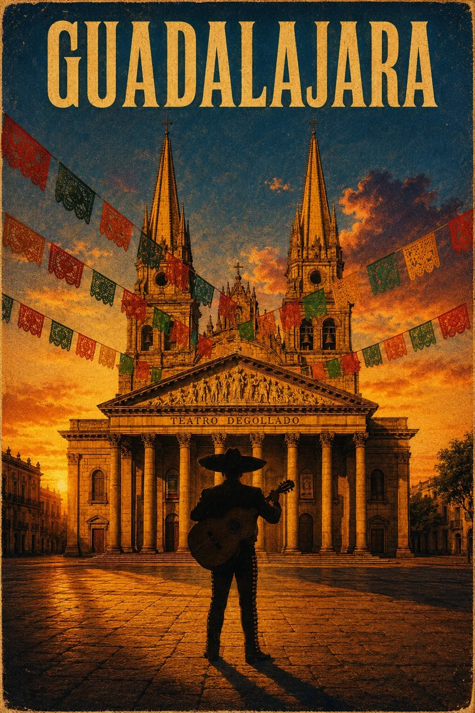 Guadalajara Vintage Movie Travel Poster sample image
